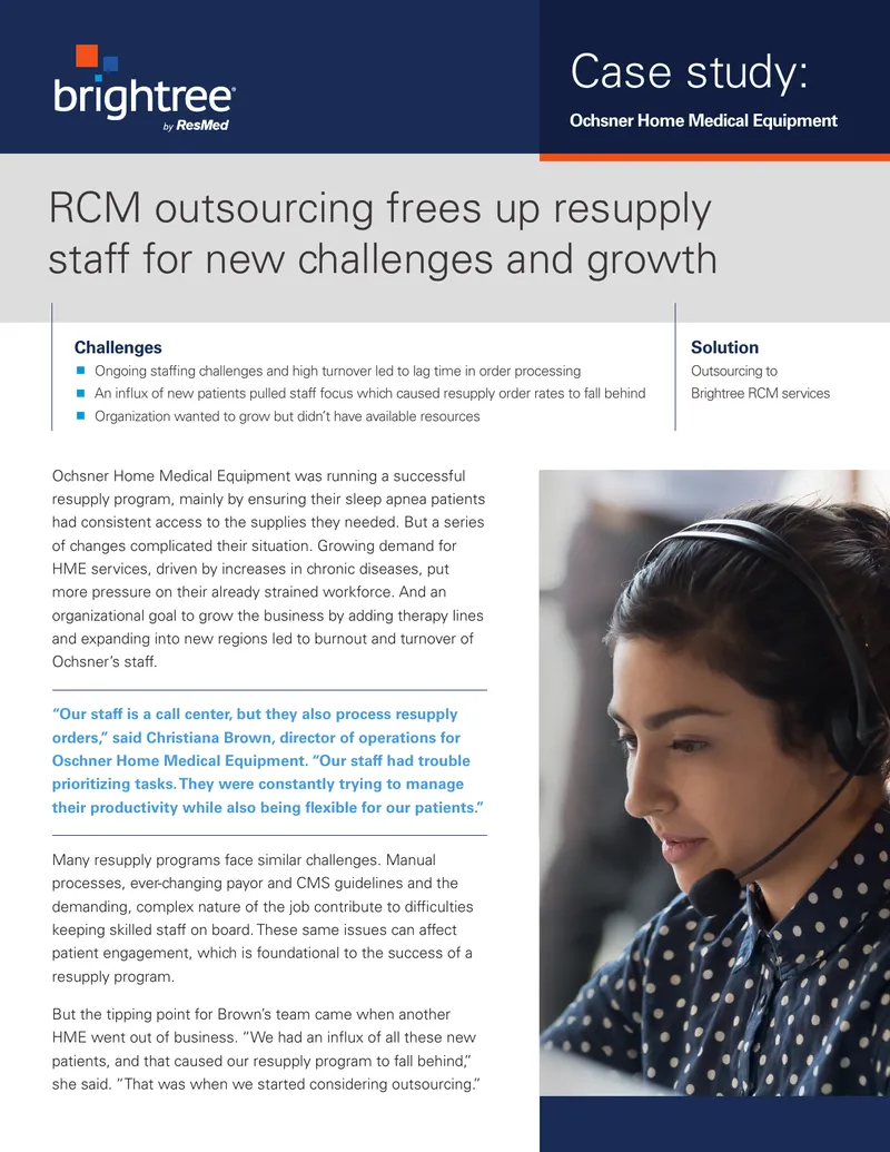Ochsner Home Medical Equipment RCM Outsourcing Case Study