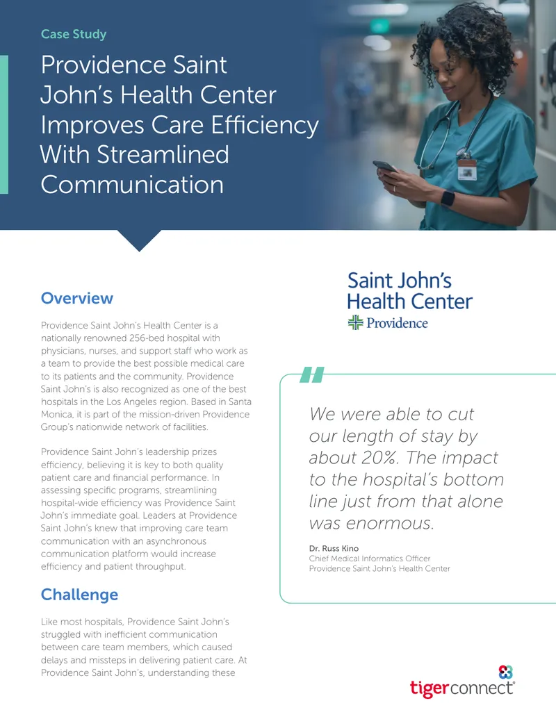 Providence Saint John's Health Center Communication Improvement Case Study