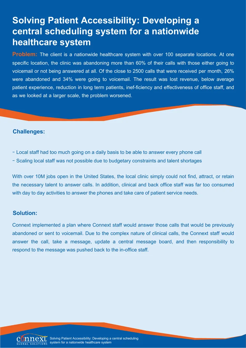 Central Scheduling System Development for Healthcare