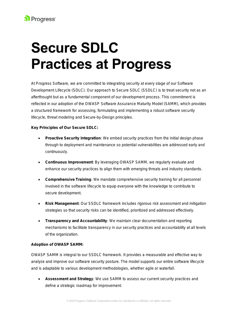 Secure Software Development Lifecycle Practices
