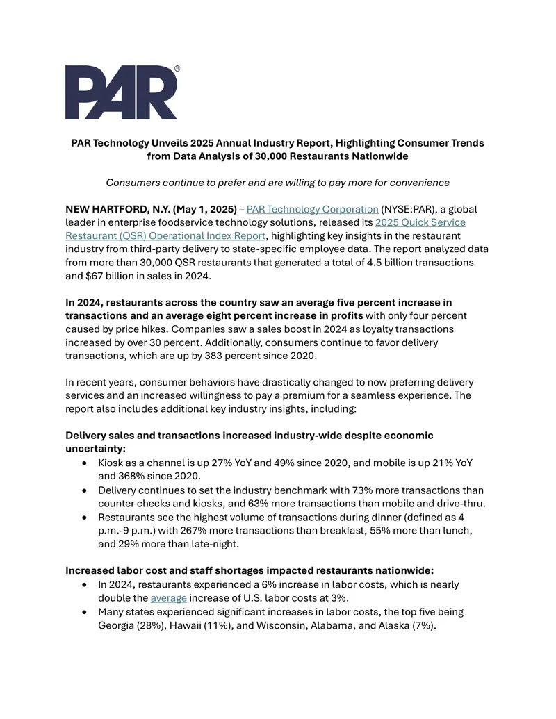2025 Quick Service Restaurant Operational Index Report