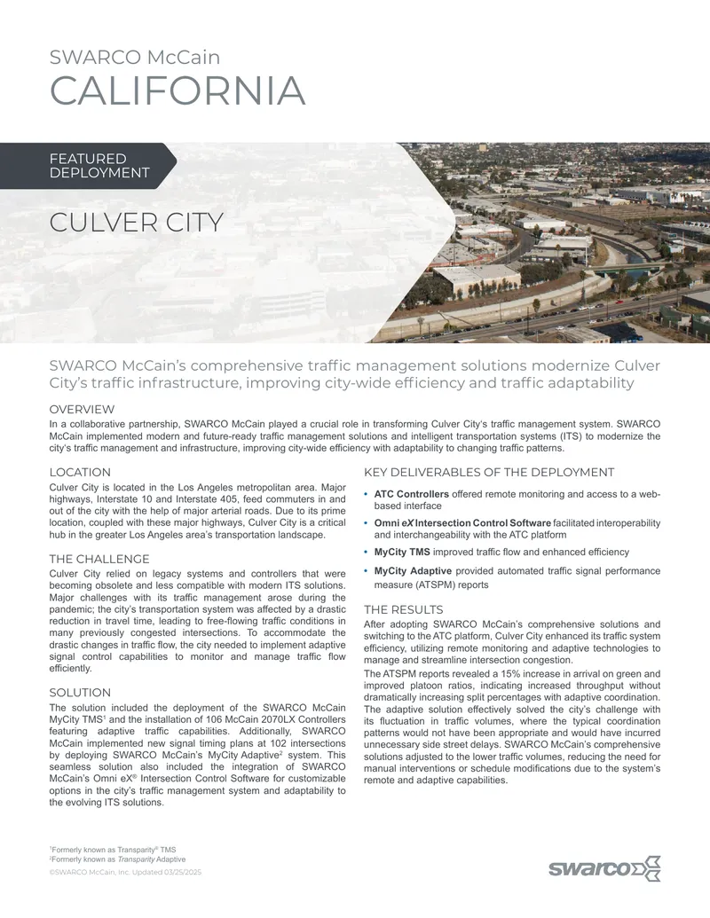 Traffic Management Solutions for Culver City