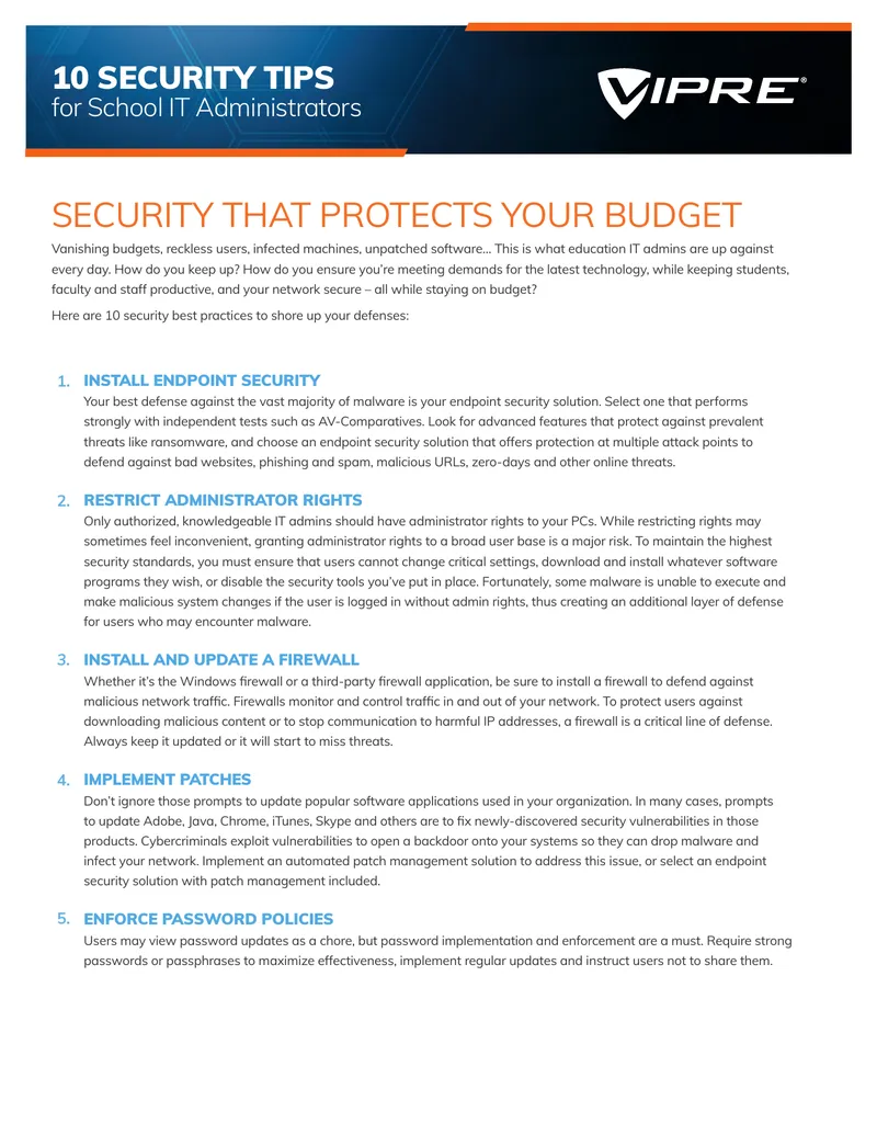 Security Best Practices for School IT Administrators