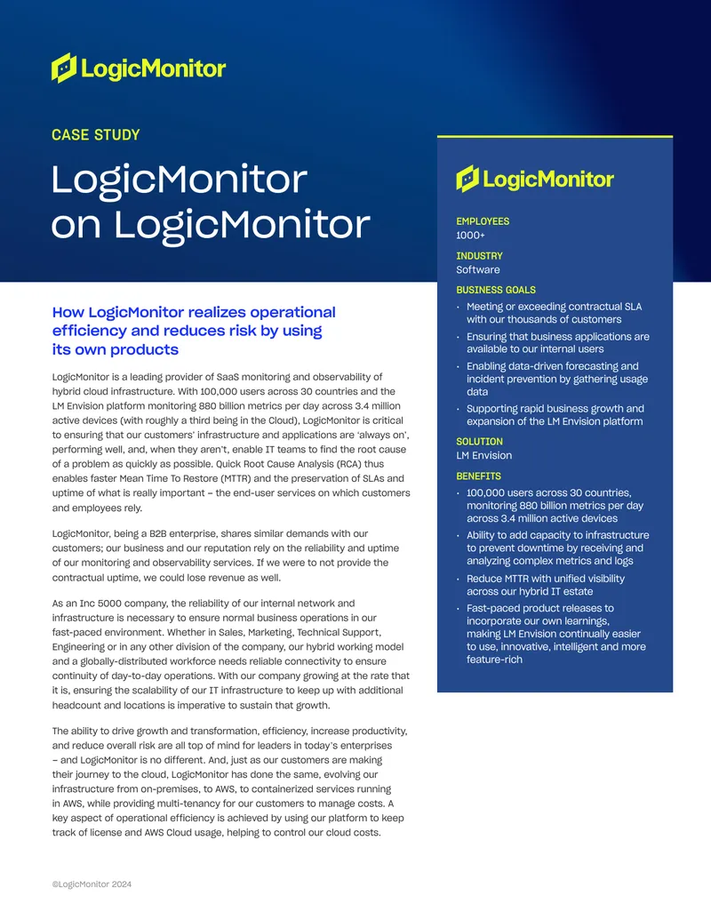LogicMonitor Operational Efficiency Case Study