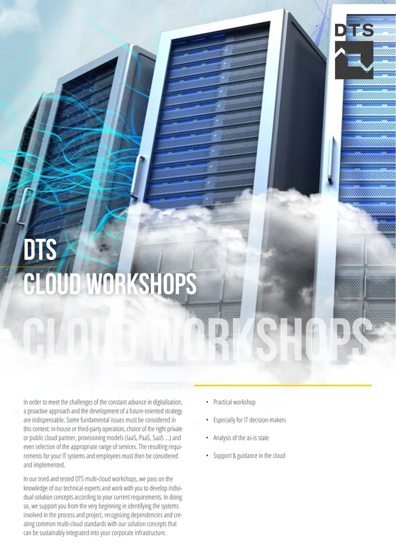 DTS Cloud Workshops Overview and Objectives