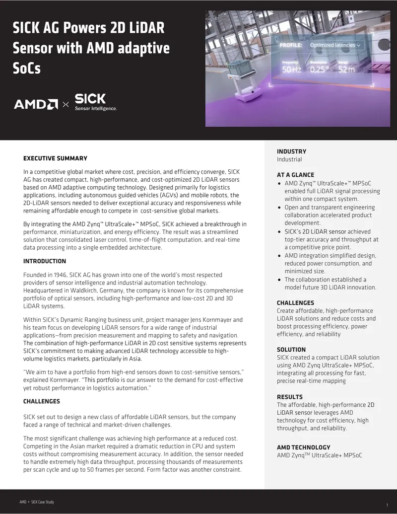 SICK AG Develops Cost-Optimized 2D LiDAR Sensors