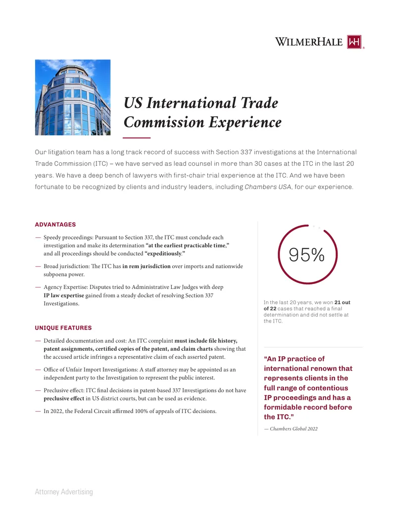 International Trade Commission Section 337 Investigations