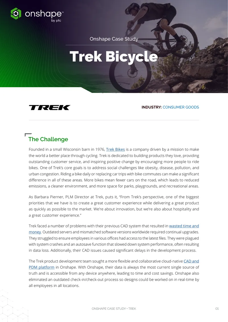 Trek Bicycle Onshape Case Study