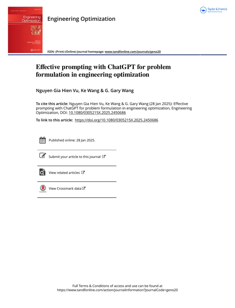 Effective Prompting with ChatGPT in Engineering Optimization