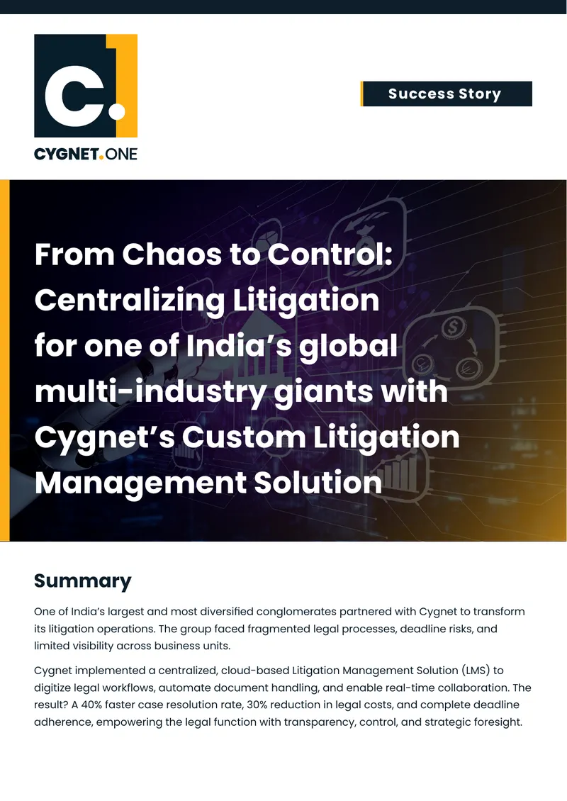 Centralized Litigation Management Solution Implementation