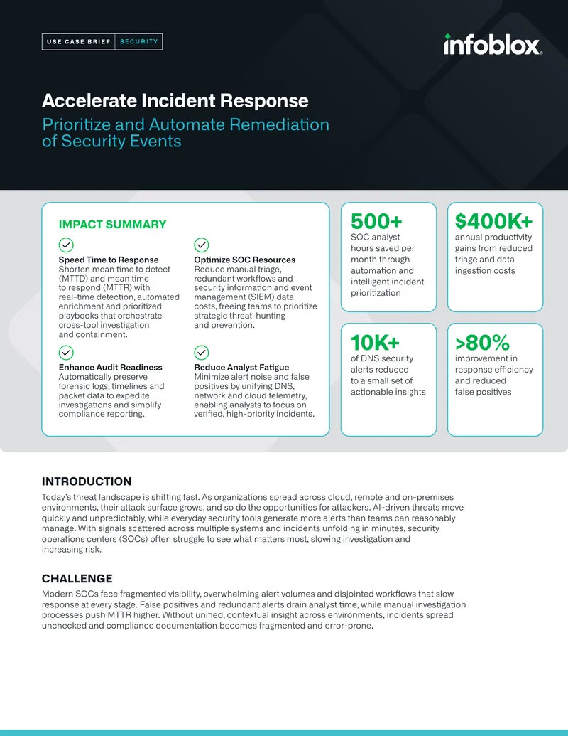 Accelerating Incident Response in Security Operations Centers