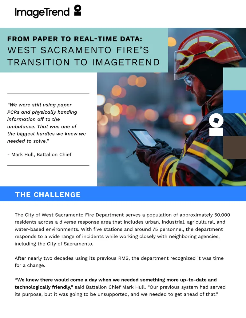 West Sacramento Fire Department Data Transition Guide