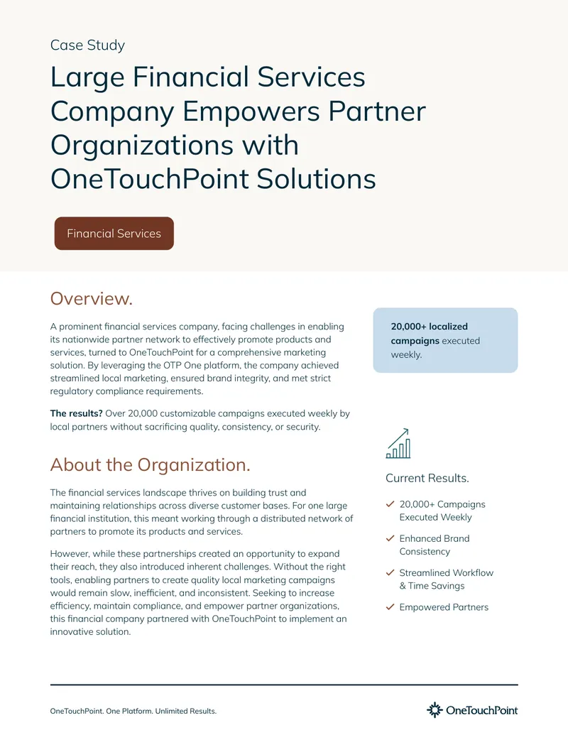Financial Services Company Marketing Empowerment Case Study
