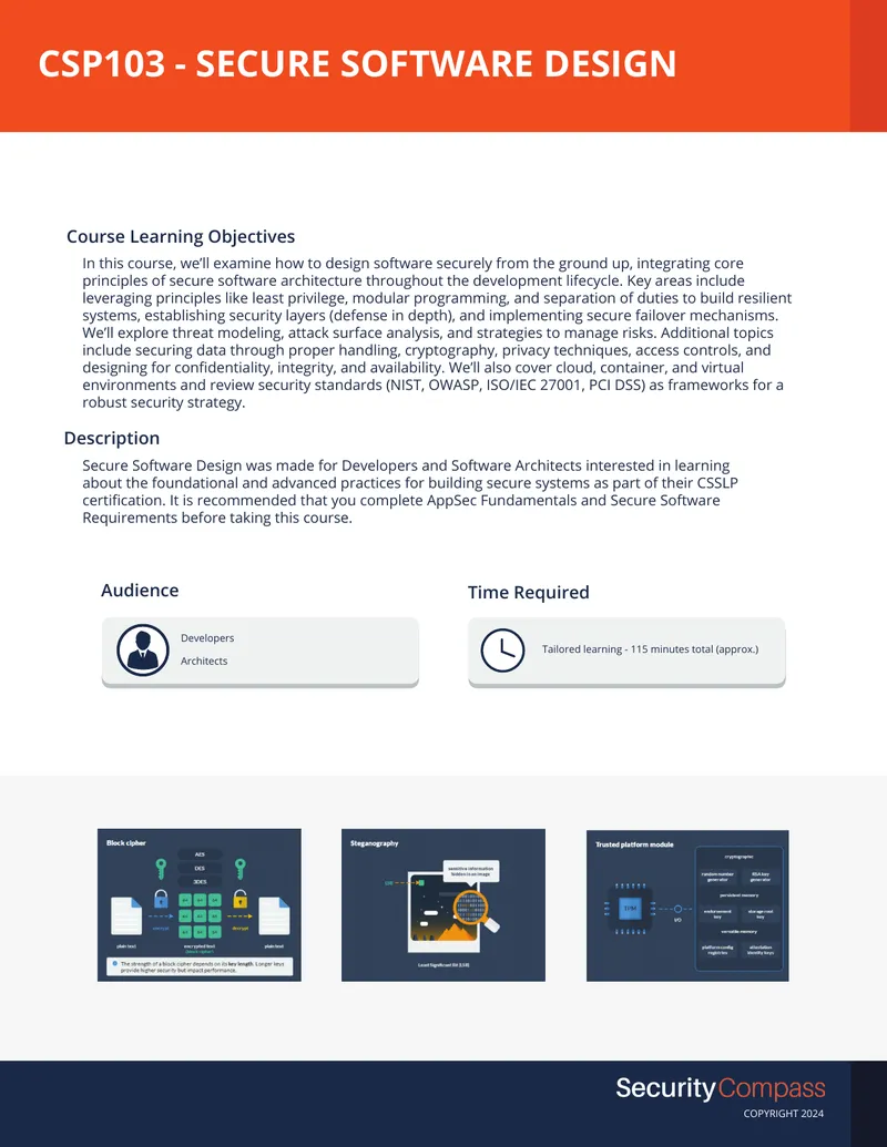 Secure Software Design Course Overview