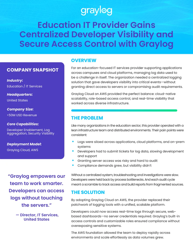 Centralized Logging Solution for Education IT Services