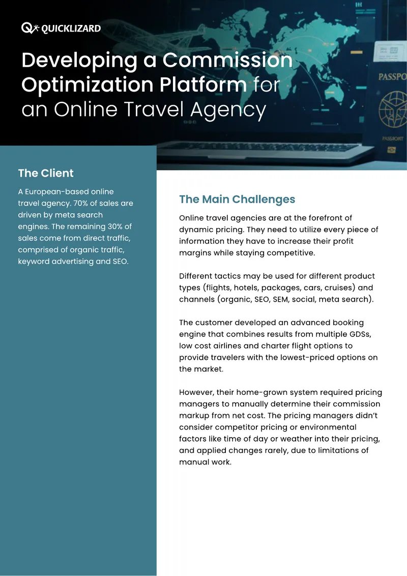 Commission Optimization Platform Development for Travel Agency