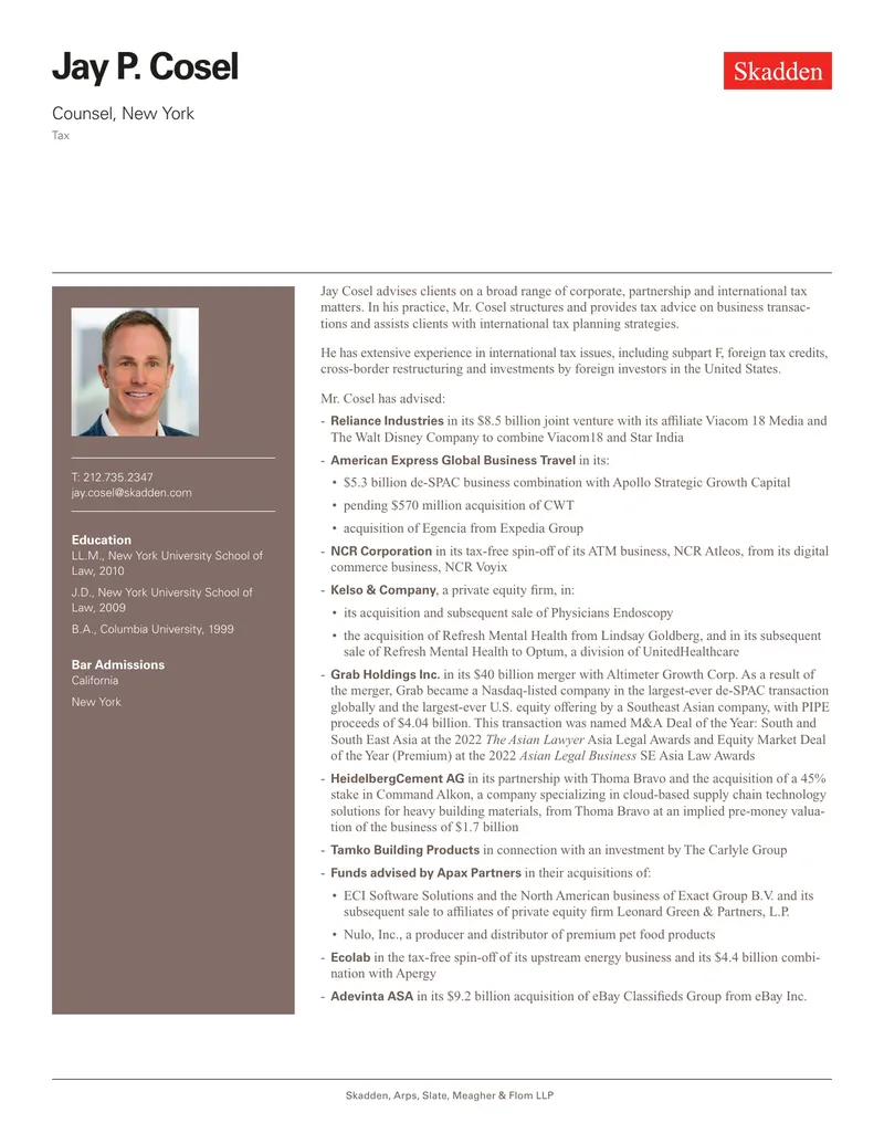 Corporate Tax Advisory and Transaction Support