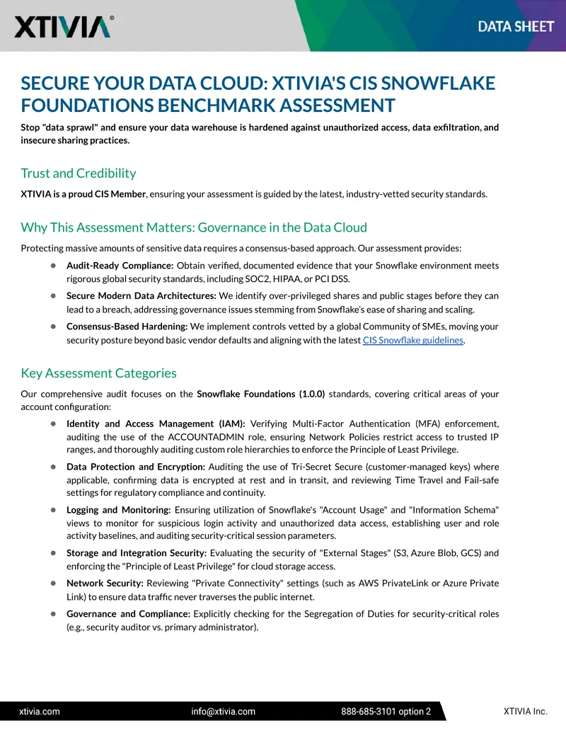 CIS Snowflake Foundations Benchmark Assessment Guide