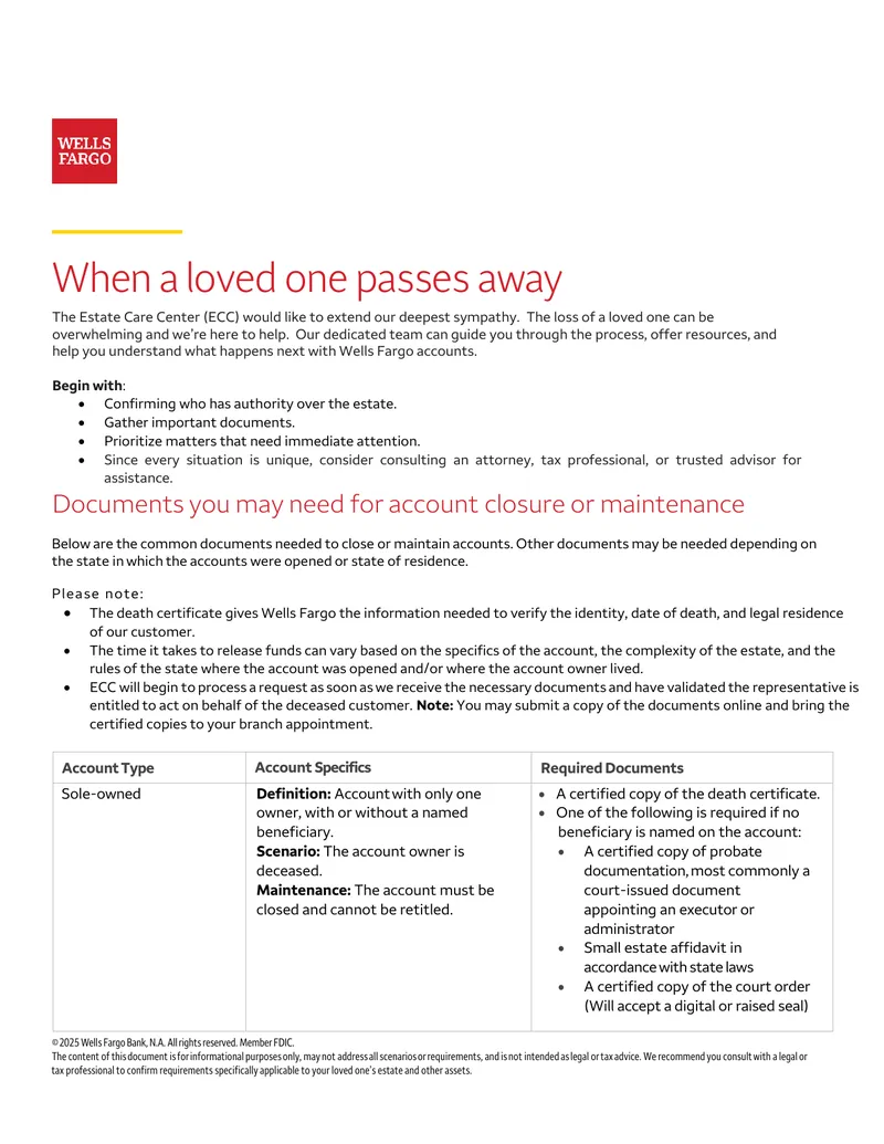 Estate Care Center Account Closure Process Guide
