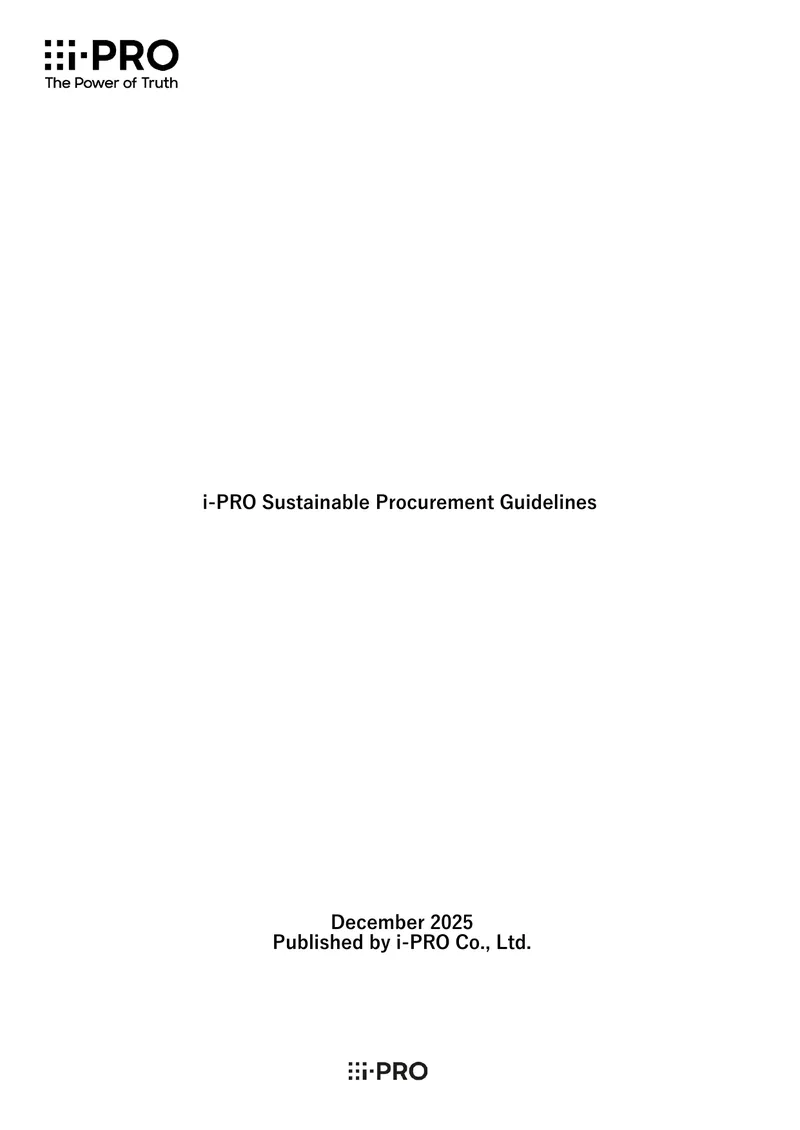 i-PRO Sustainable Procurement Guidelines