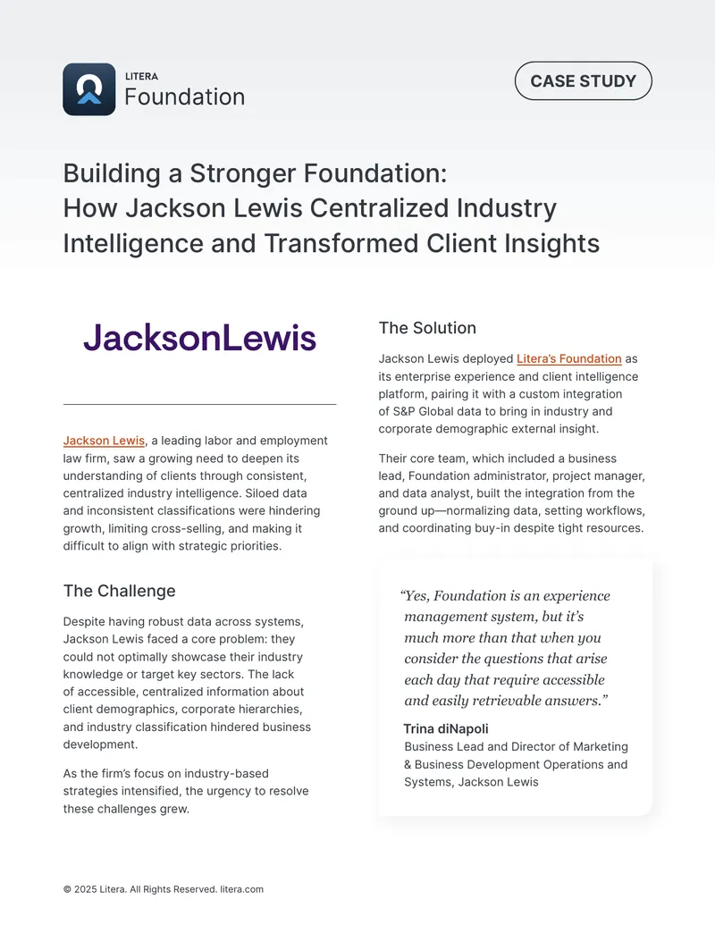 Jackson Lewis Client Intelligence Centralization Case Study