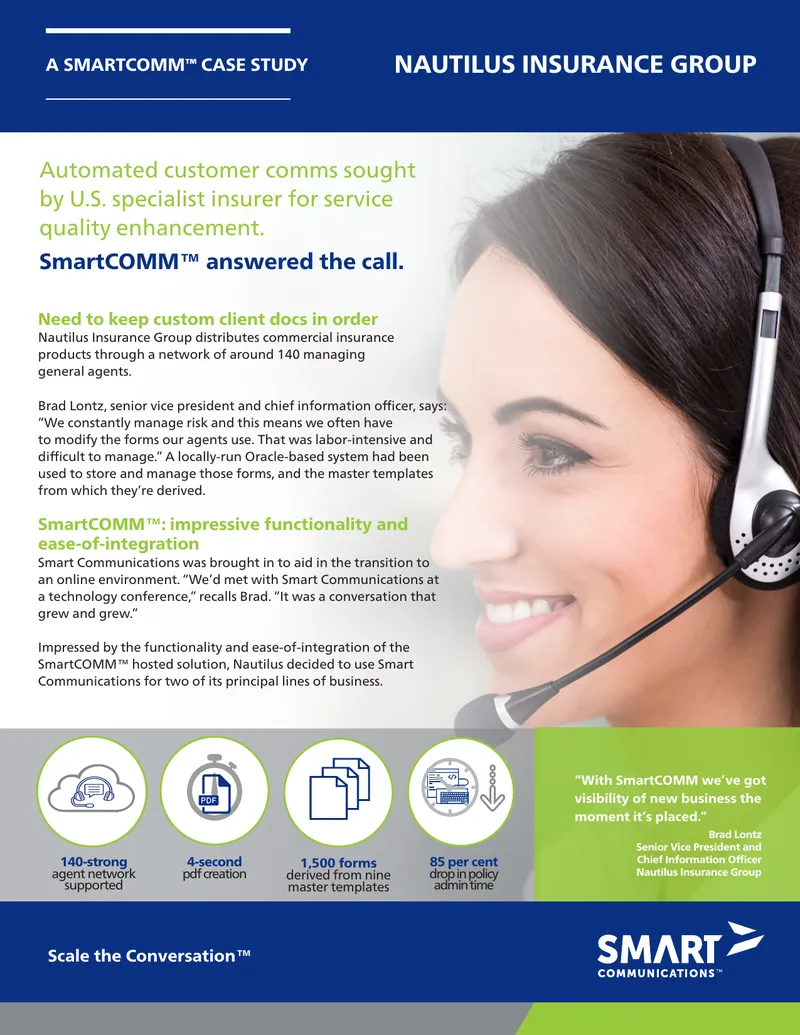 Nautilus Insurance Group Case Study on SmartCOMM