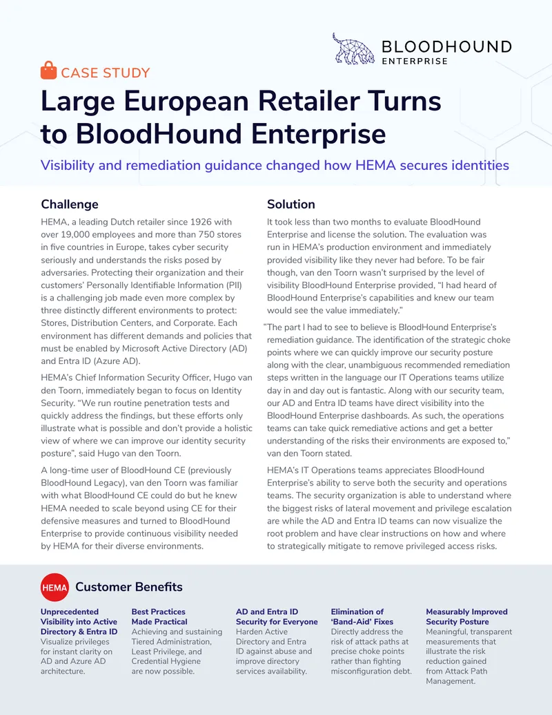 HEMA Implements BloodHound Enterprise for Identity Security