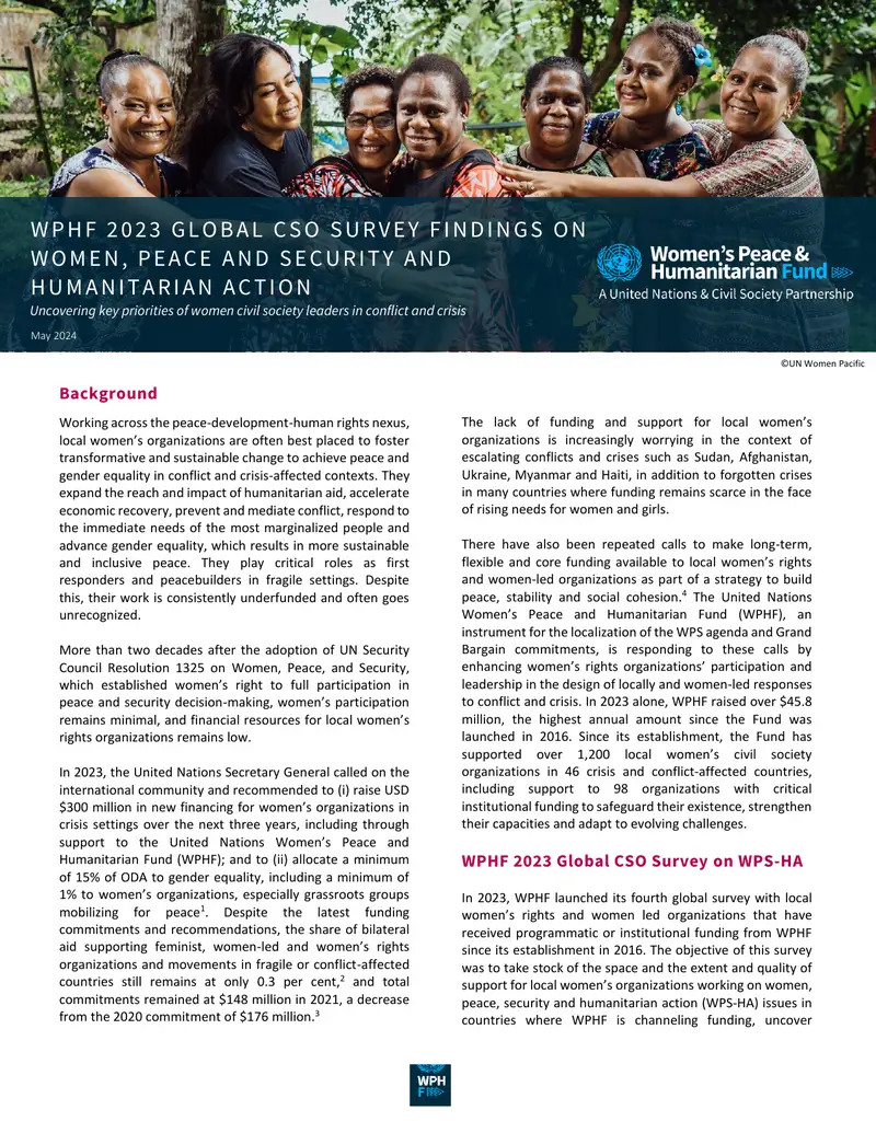 WPHF 2023 Global Survey on Women, Peace and Security