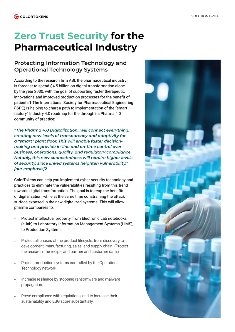 Zero Trust Security Implementation for Pharmaceutical Industry