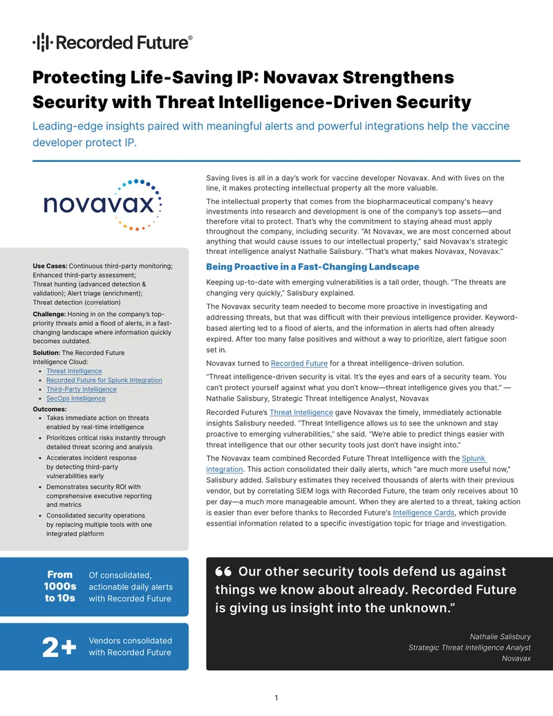 Threat Intelligence-Driven Security at Novavax