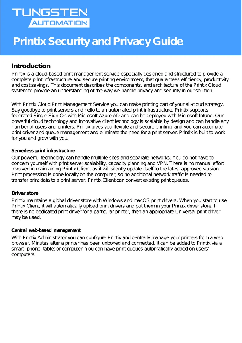 Printix Security and Privacy Guide