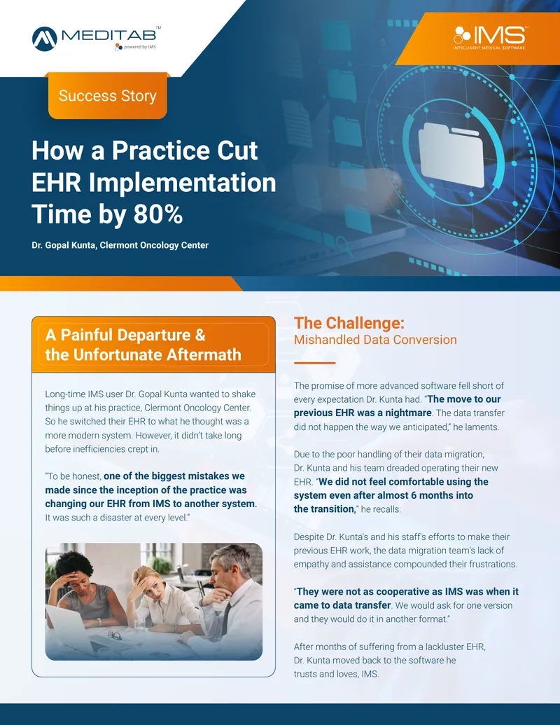 EHR Transition Experience at Clermont Oncology Center