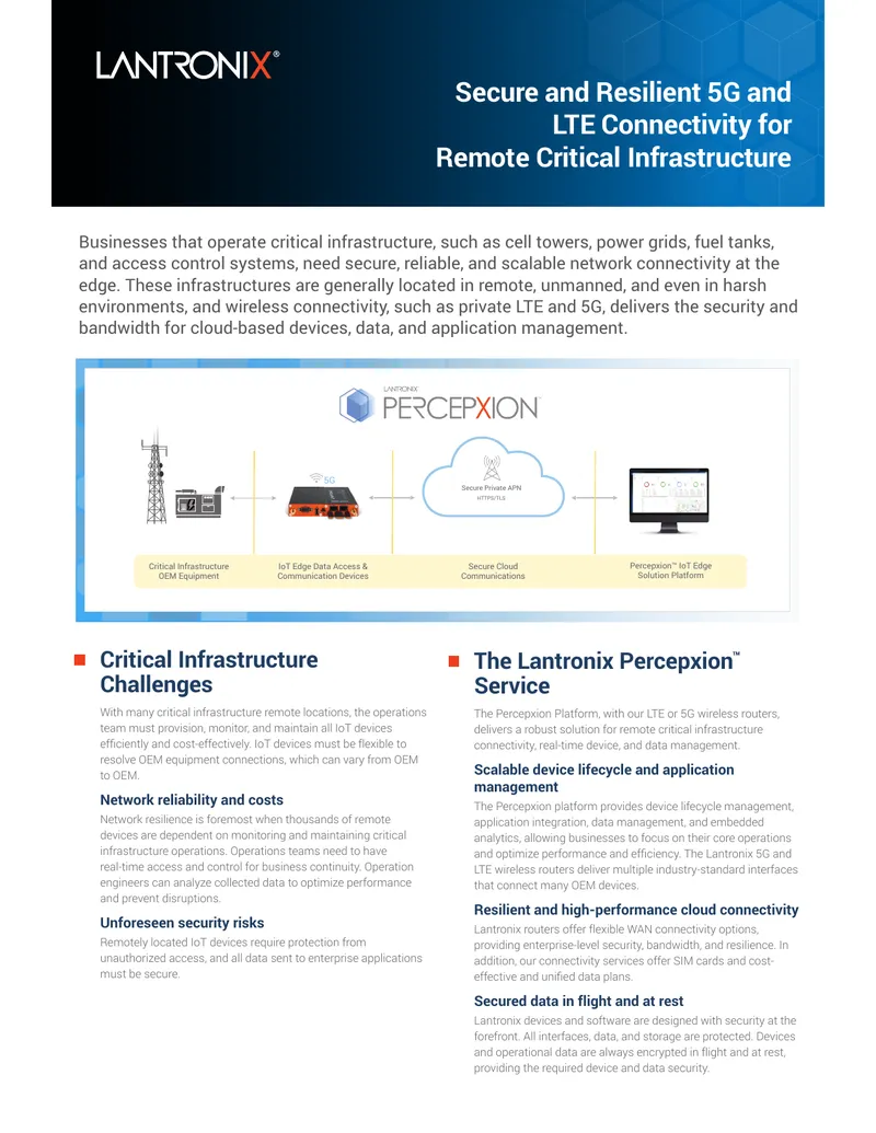 Secure and Resilient 5G and LTE Connectivity for Critical Infrastructure
