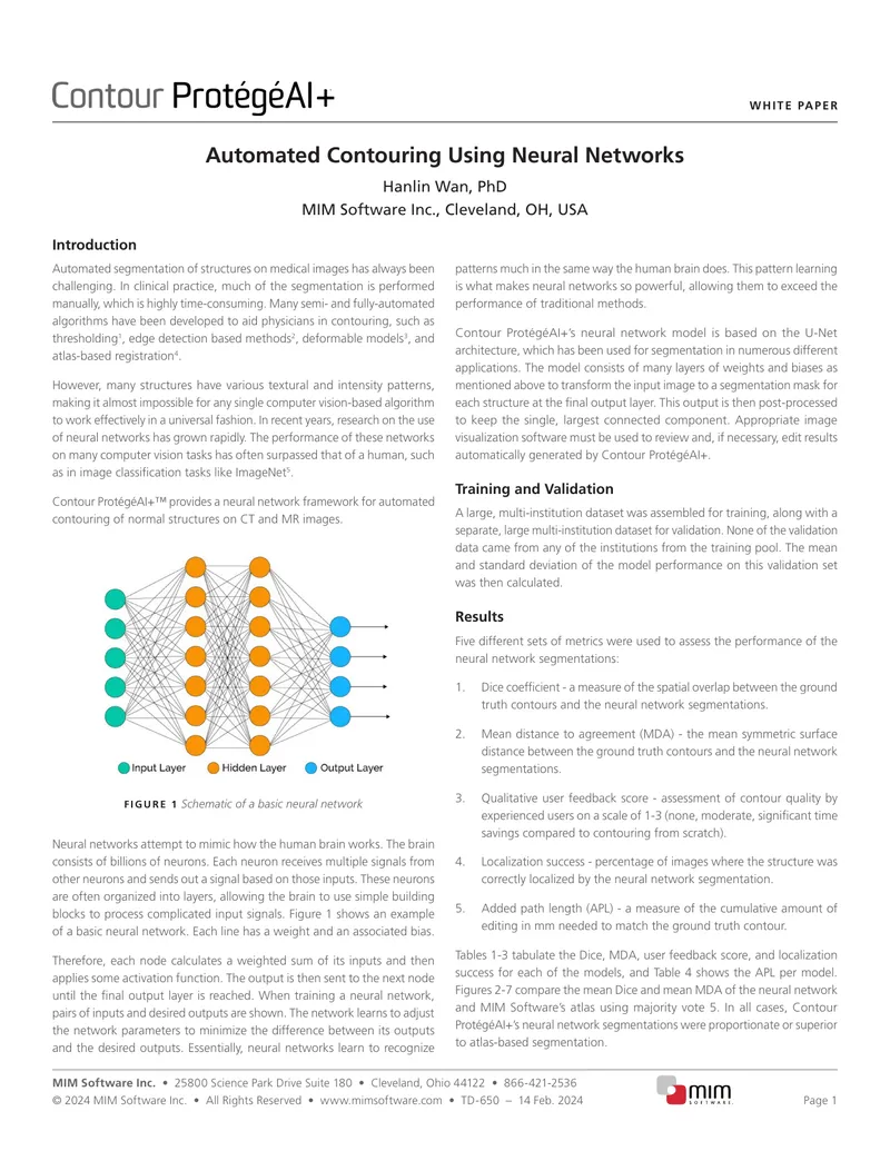 Automated Contouring Using Neural Networks