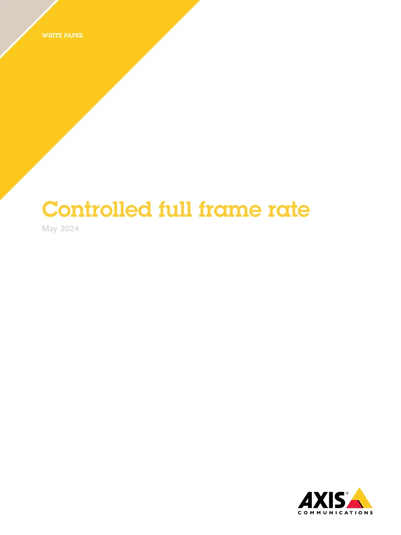 Controlled Full Frame Rate in Surveillance Cameras