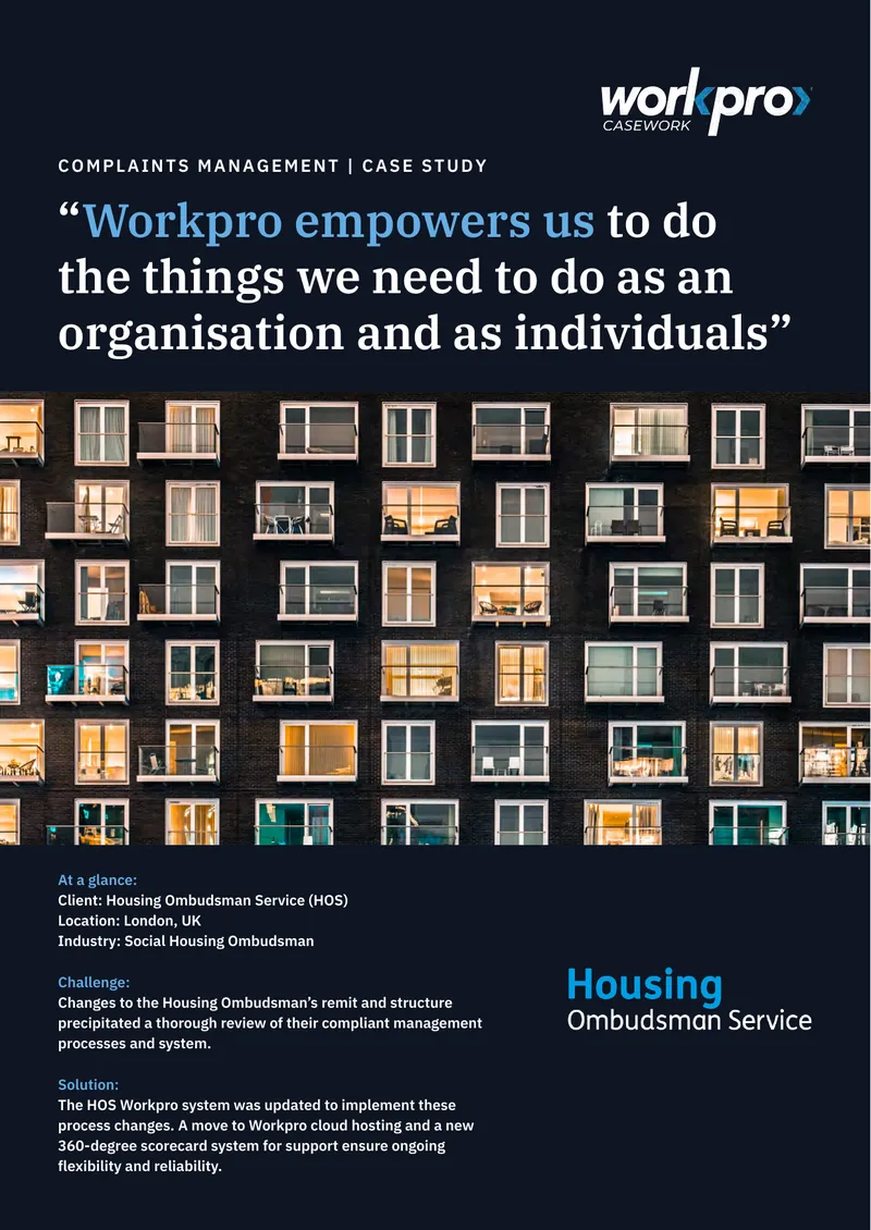 Housing Ombudsman Service Complaints Management Case Study