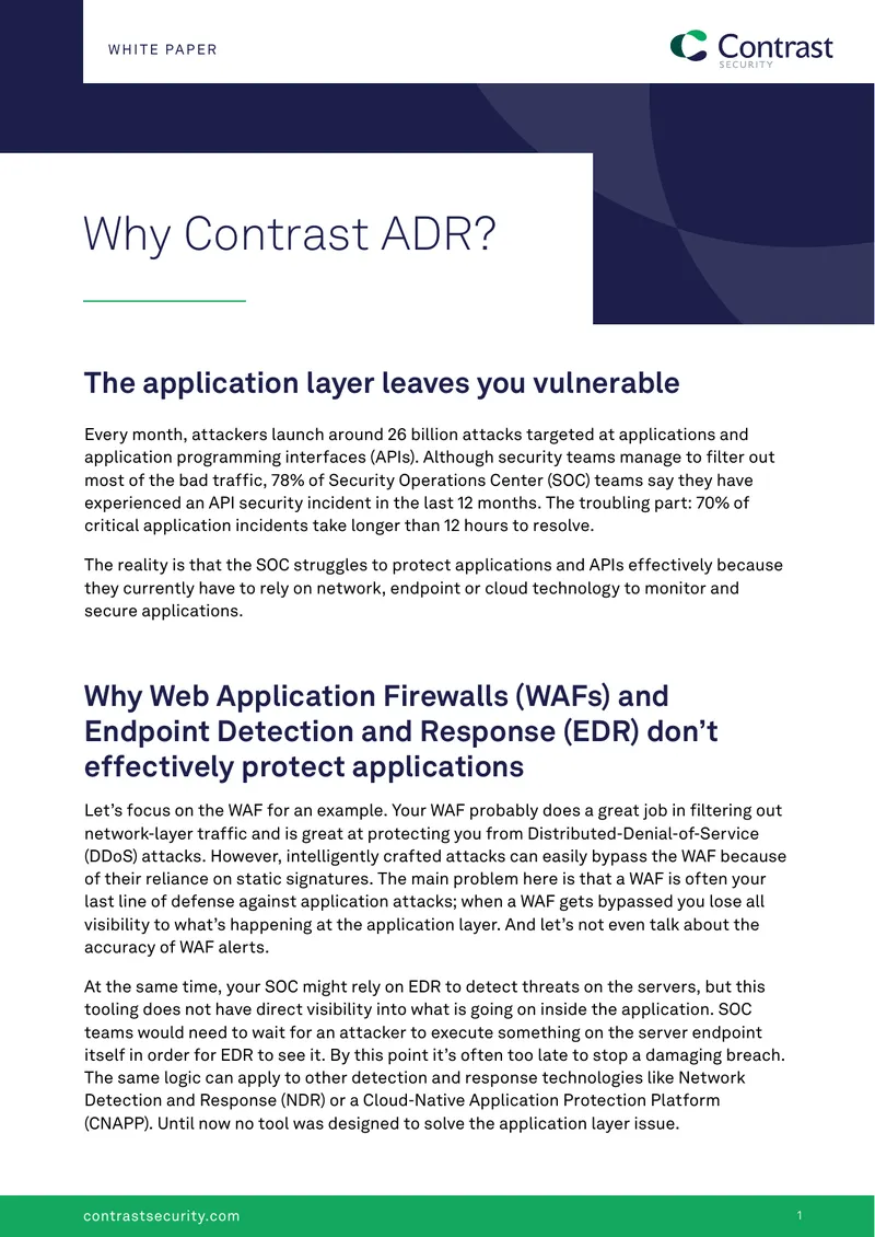 Application Detection and Response Overview