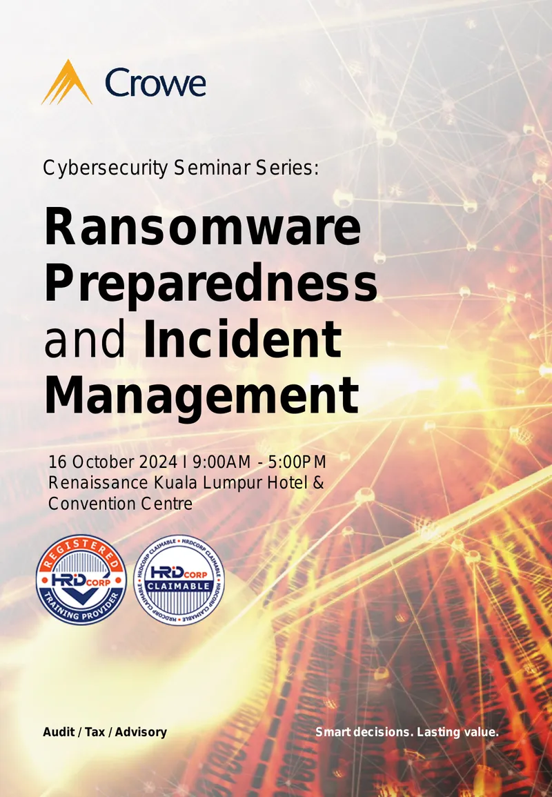 Cybersecurity Seminar Series on Ransomware Preparedness