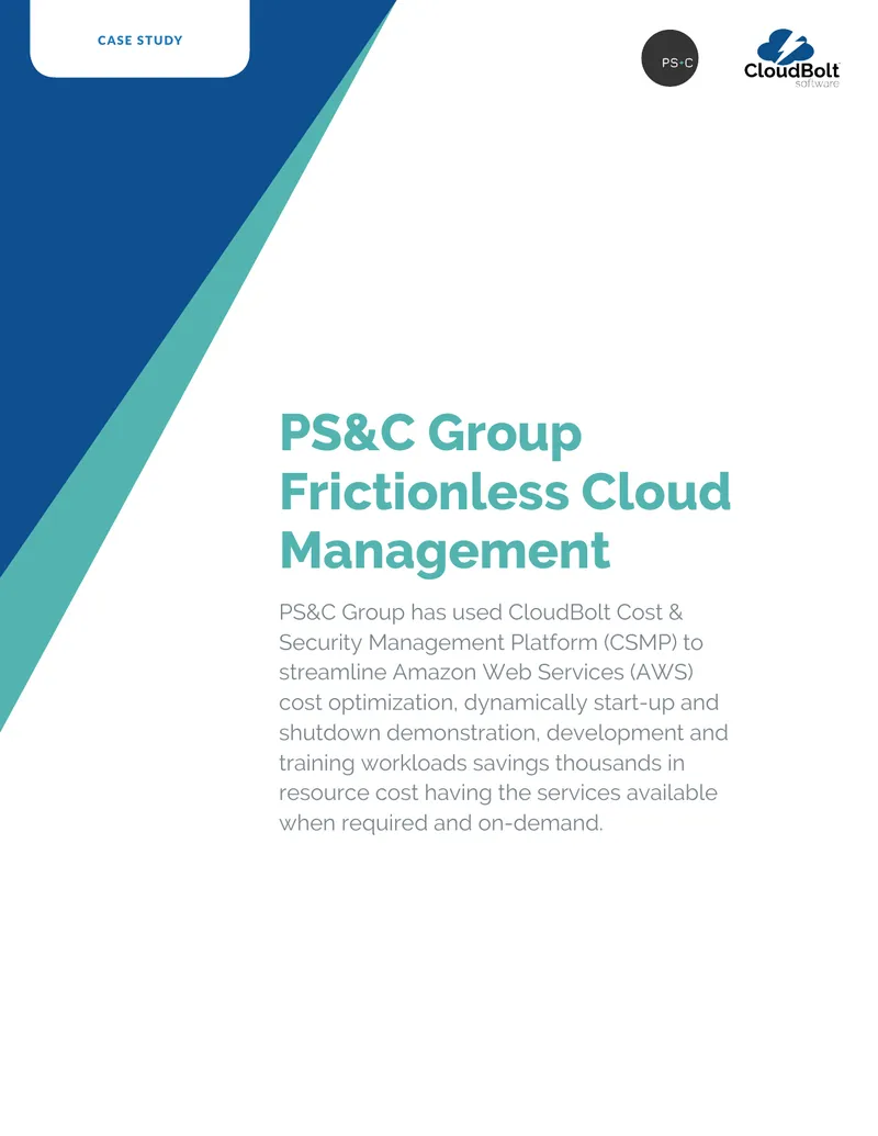PS&C Group CloudBolt Cost Management Case Study