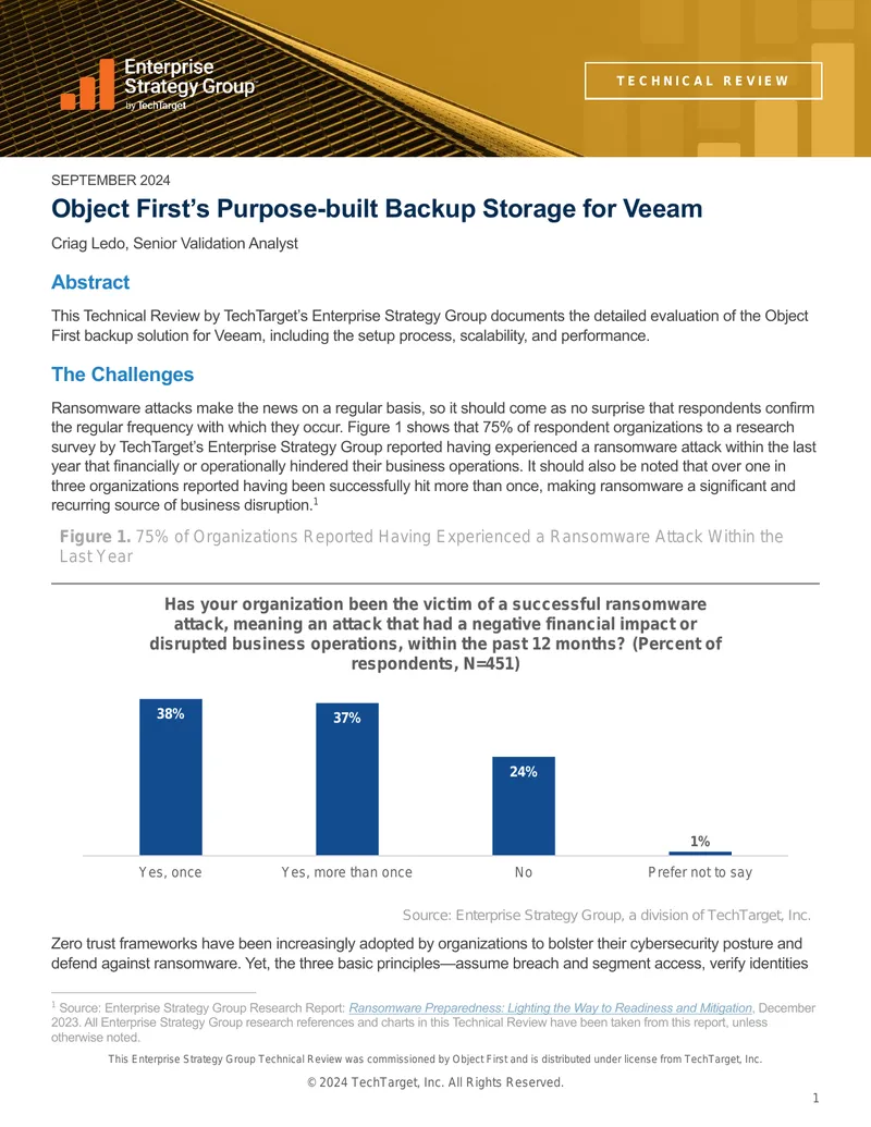 Technical Review of Object First Backup Storage for Veeam preview page 1