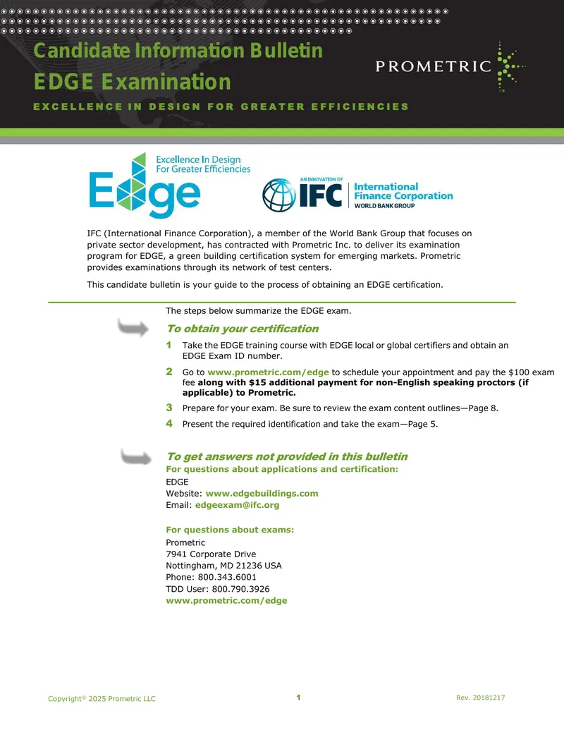 EDGE Examination Candidate Information Bulletin