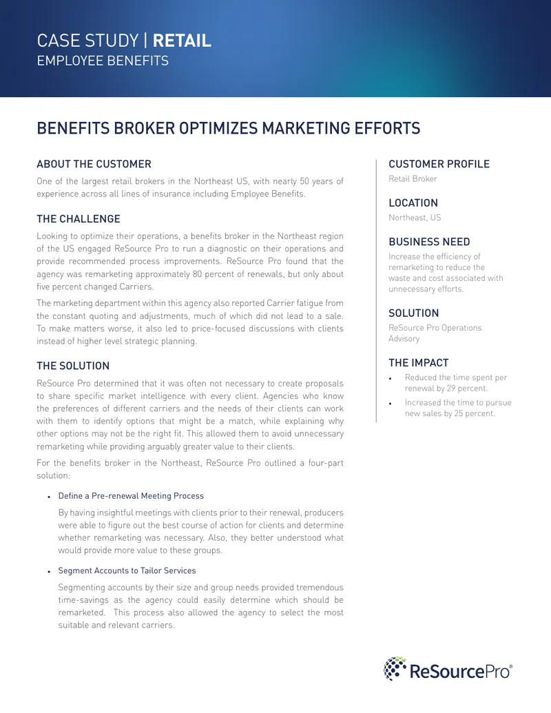 Benefits Broker Marketing Optimization Case Study