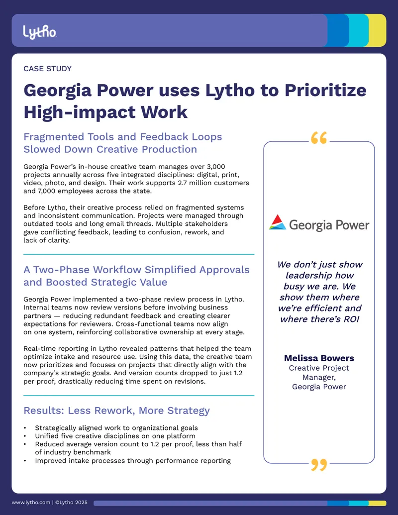 Georgia Power Creative Team Workflow Optimization Case Study