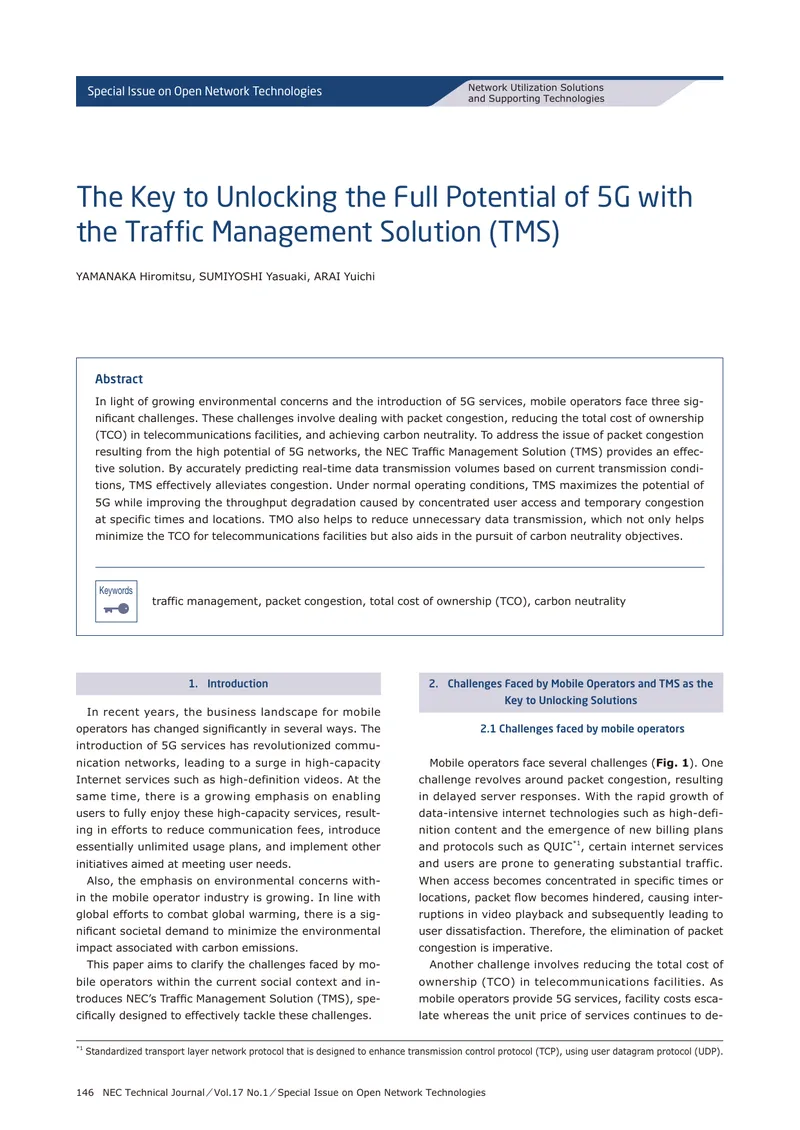 Traffic Management Solution for 5G Network Challenges