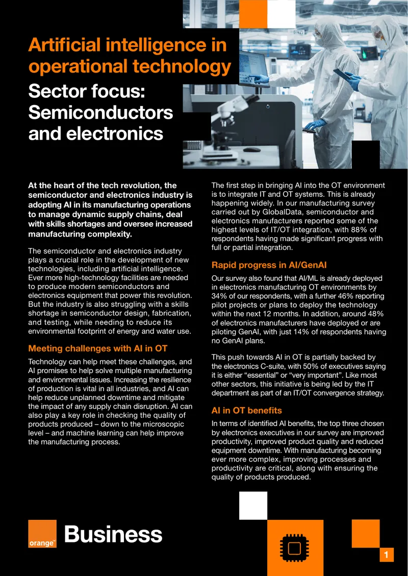Artificial Intelligence in Operational Technology for Semiconductors