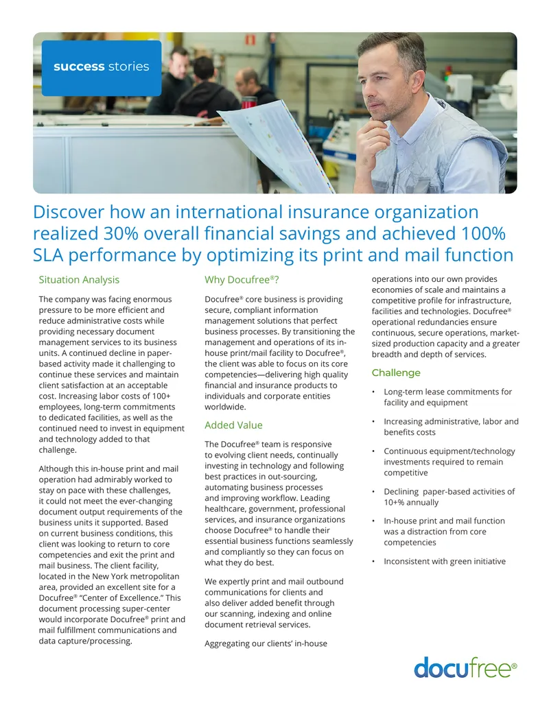 Optimization of Print and Mail Function Operations