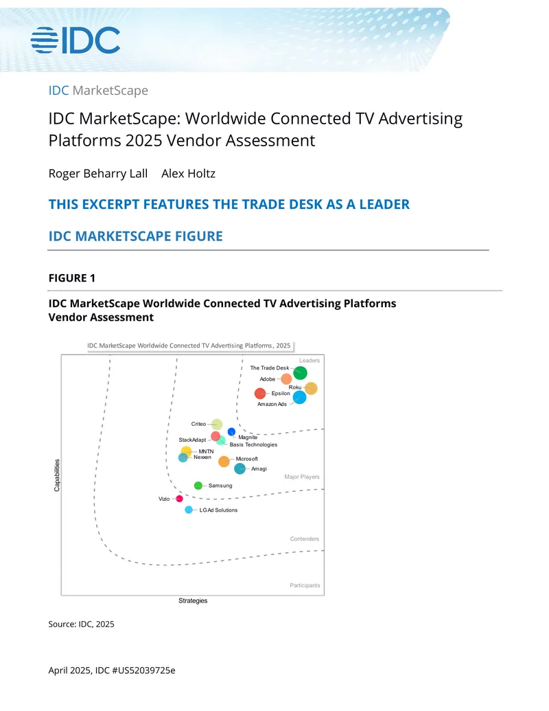 Worldwide Connected TV Advertising Platforms 2025 Vendor Assessment
