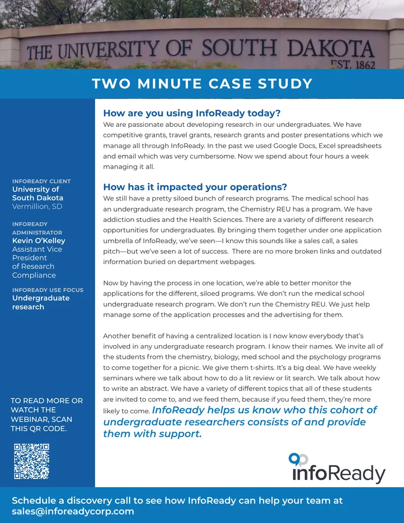 Undergraduate Research Management with InfoReady