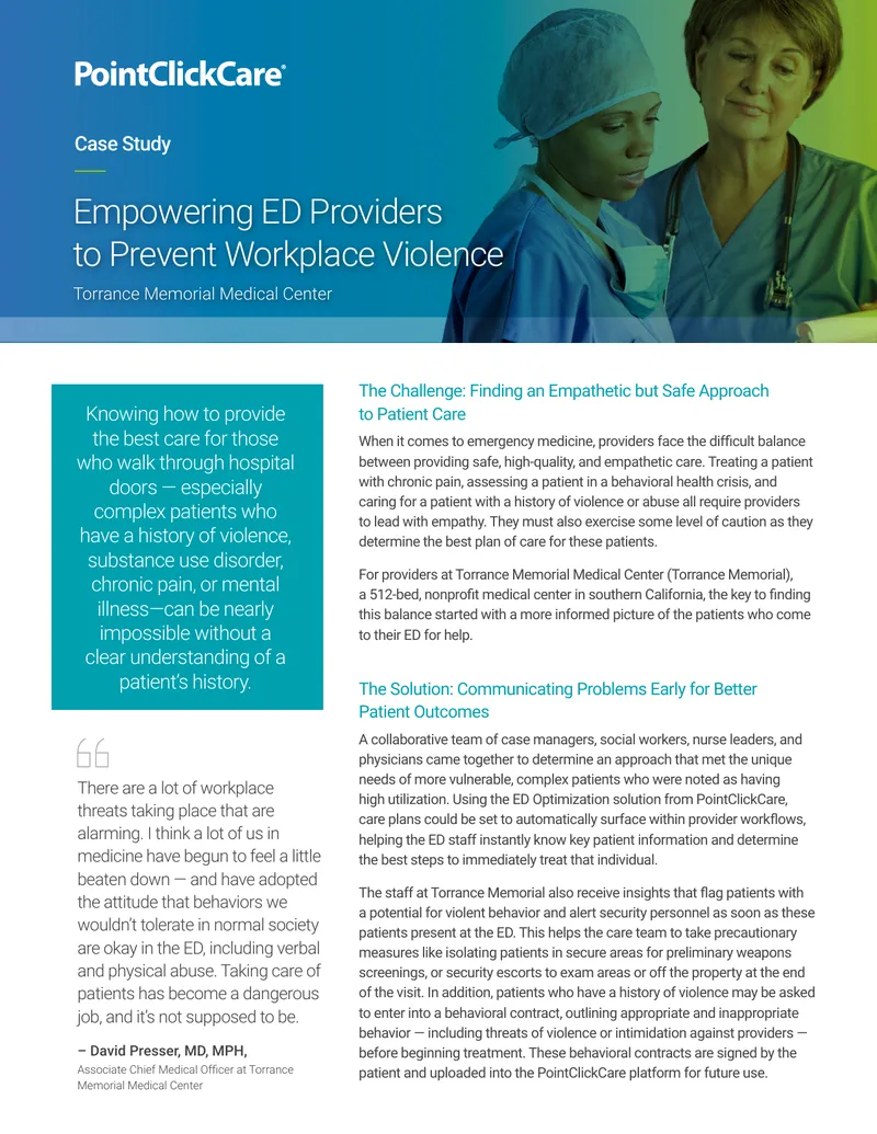 Empowering Emergency Department Providers to Prevent Workplace Violence