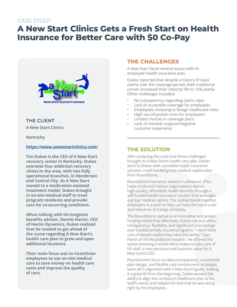 A New Start Clinics Health Insurance Case Study